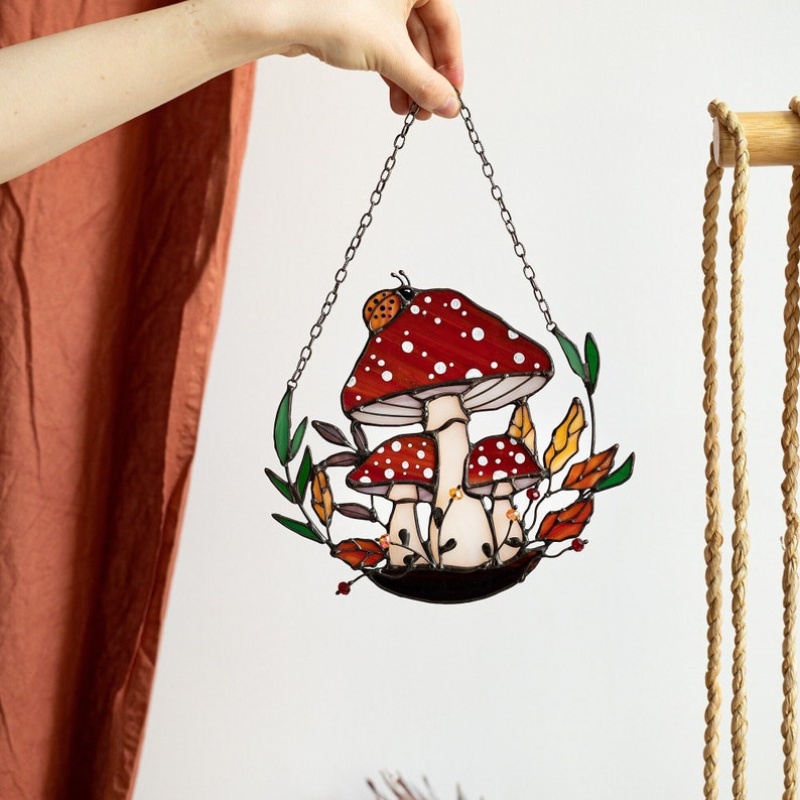 🍄Stained Glass Suncatcher Fly Agaric