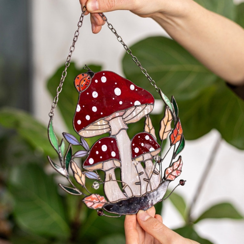 🍄Stained Glass Suncatcher Fly Agaric