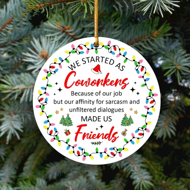 🔥CHRISTMAS PRE-SALE 50% OFF🎁Coworker CHRISTMAS ROUND ORNAMENT