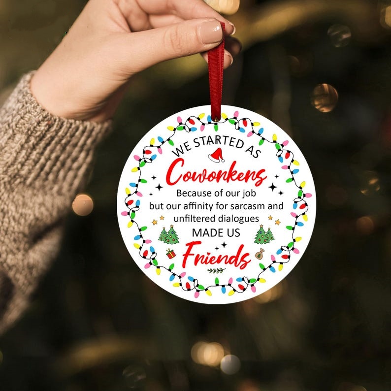 🔥CHRISTMAS PRE-SALE 50% OFF🎁Coworker CHRISTMAS ROUND ORNAMENT