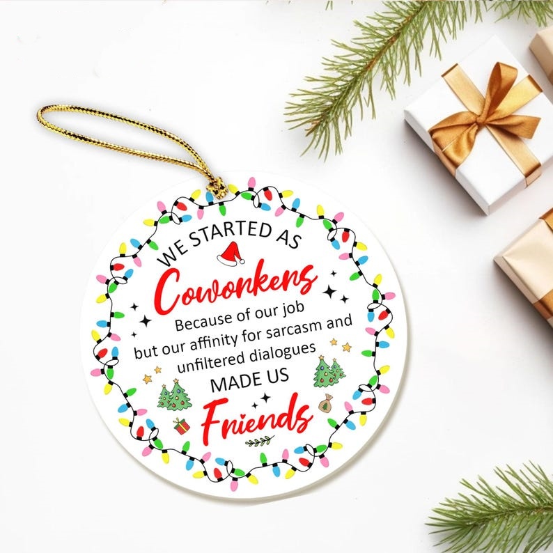 🔥CHRISTMAS PRE-SALE 50% OFF🎁Coworker CHRISTMAS ROUND ORNAMENT