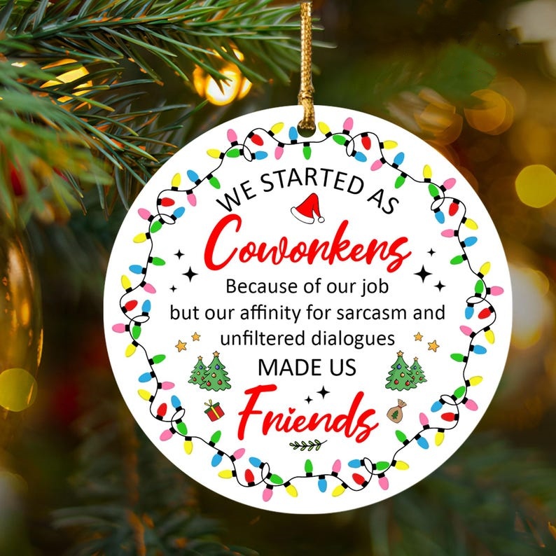 🔥CHRISTMAS PRE-SALE 50% OFF🎁Coworker CHRISTMAS ROUND ORNAMENT