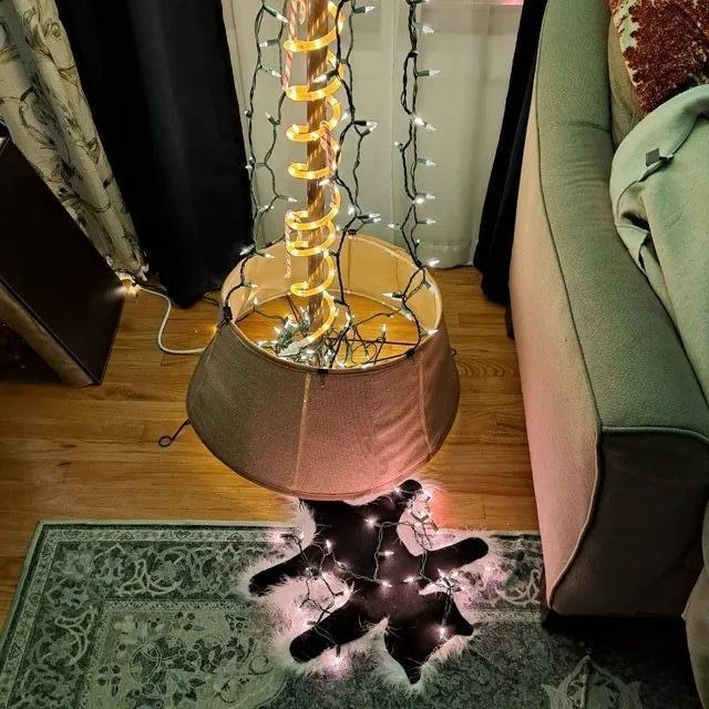 Fried Cat Faux Fur Trimmed Rug