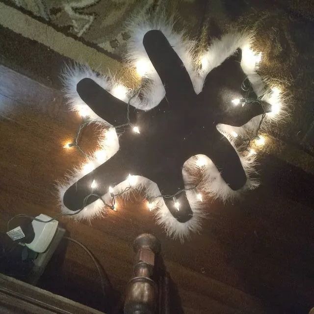 Fried Cat Faux Fur Trimmed Rug