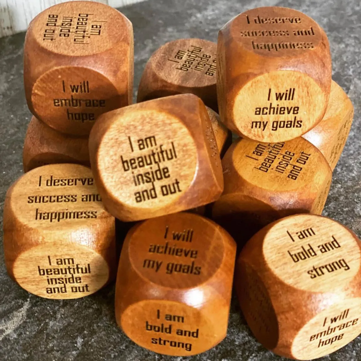 🎁Positive Affirmation Wooden Dice