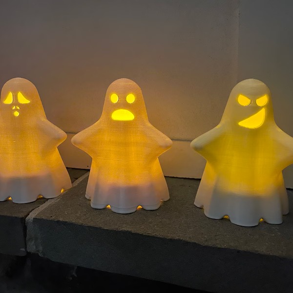 Spooky Ghosts Flickering LED Candle (3PSC)