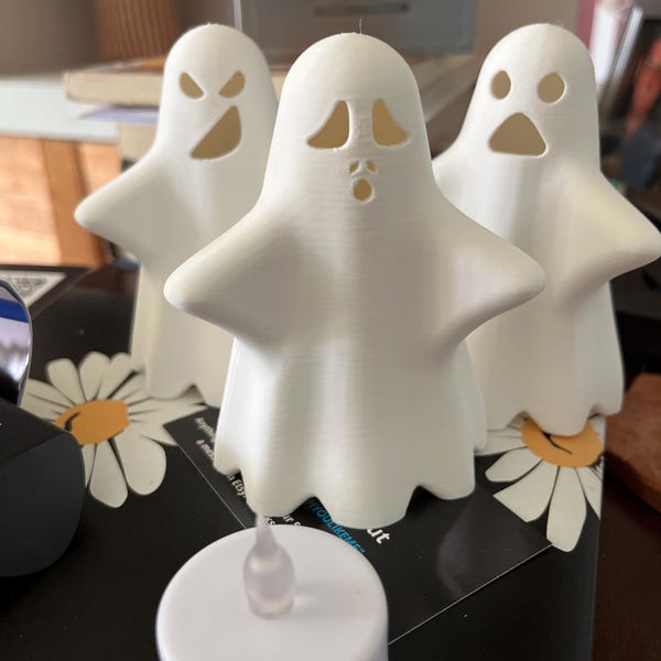 Spooky Ghosts Flickering LED Candle (3PSC)