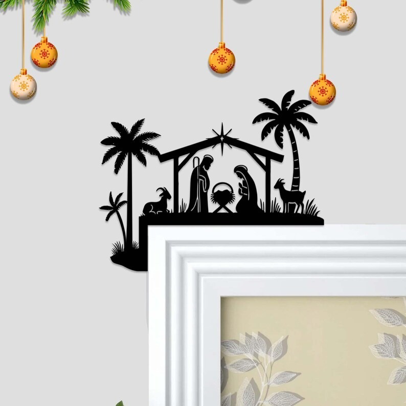 🌲2024 Christmas Gift 50% Off--Metal Nativity Scene Door Topper