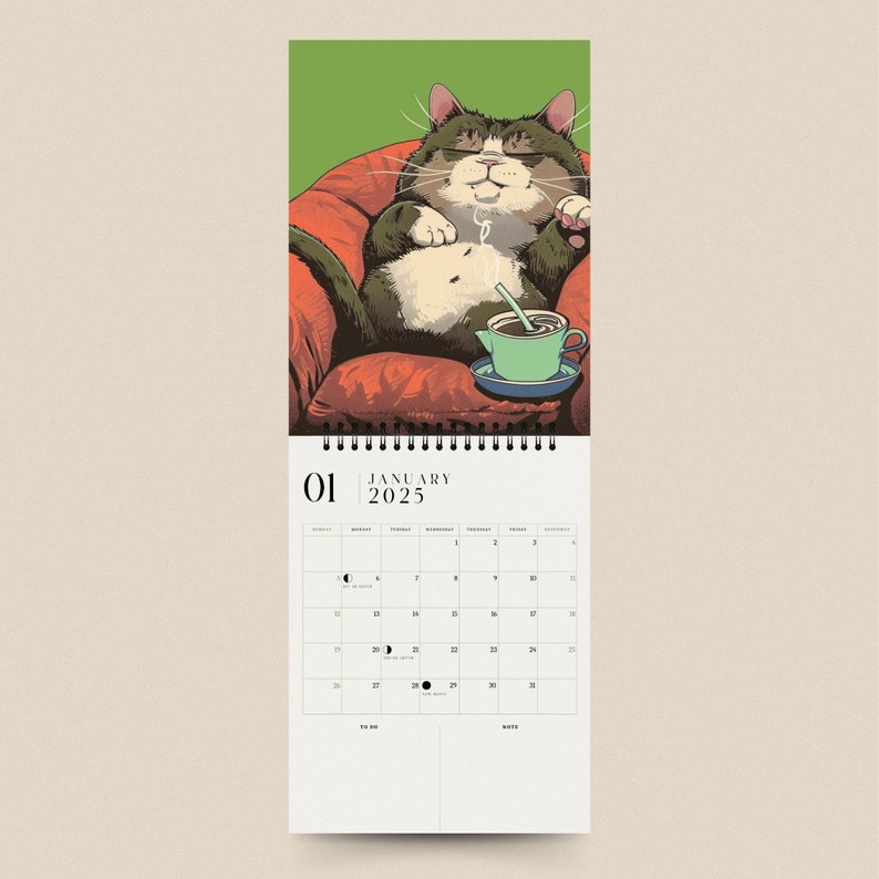 2025 Lazy Kitten Calendar