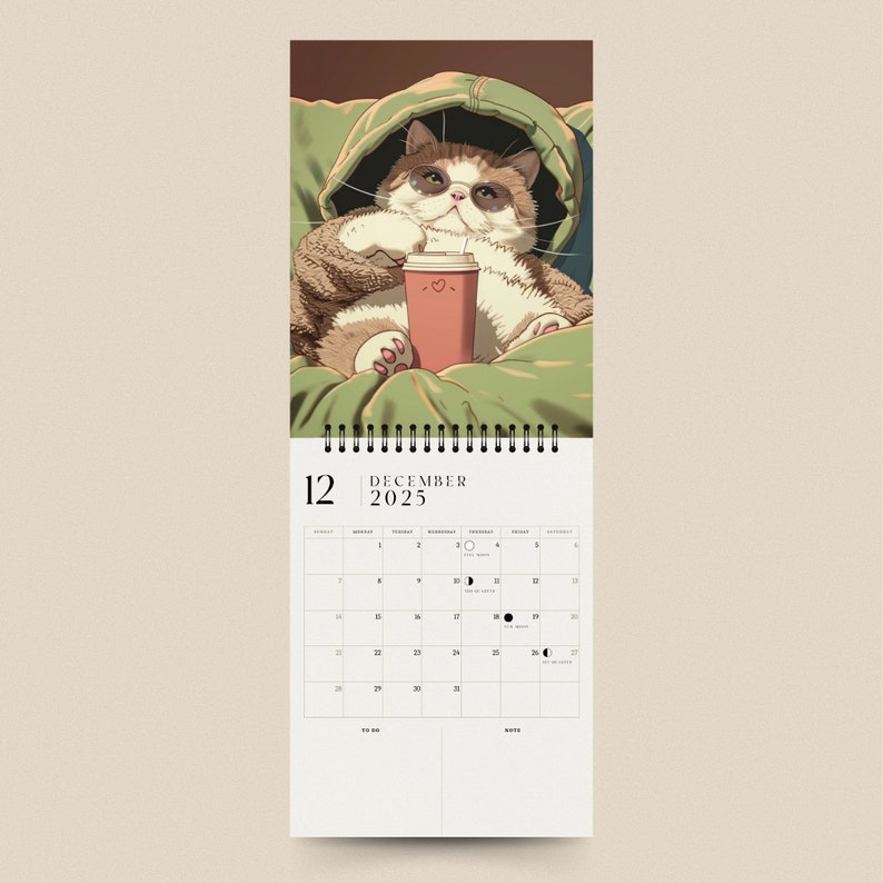 2025 Lazy Kitten Calendar