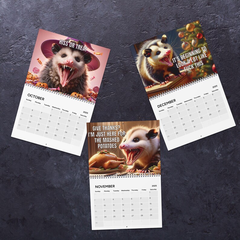 🐁Funny Screaming Opossums Wall Calendar