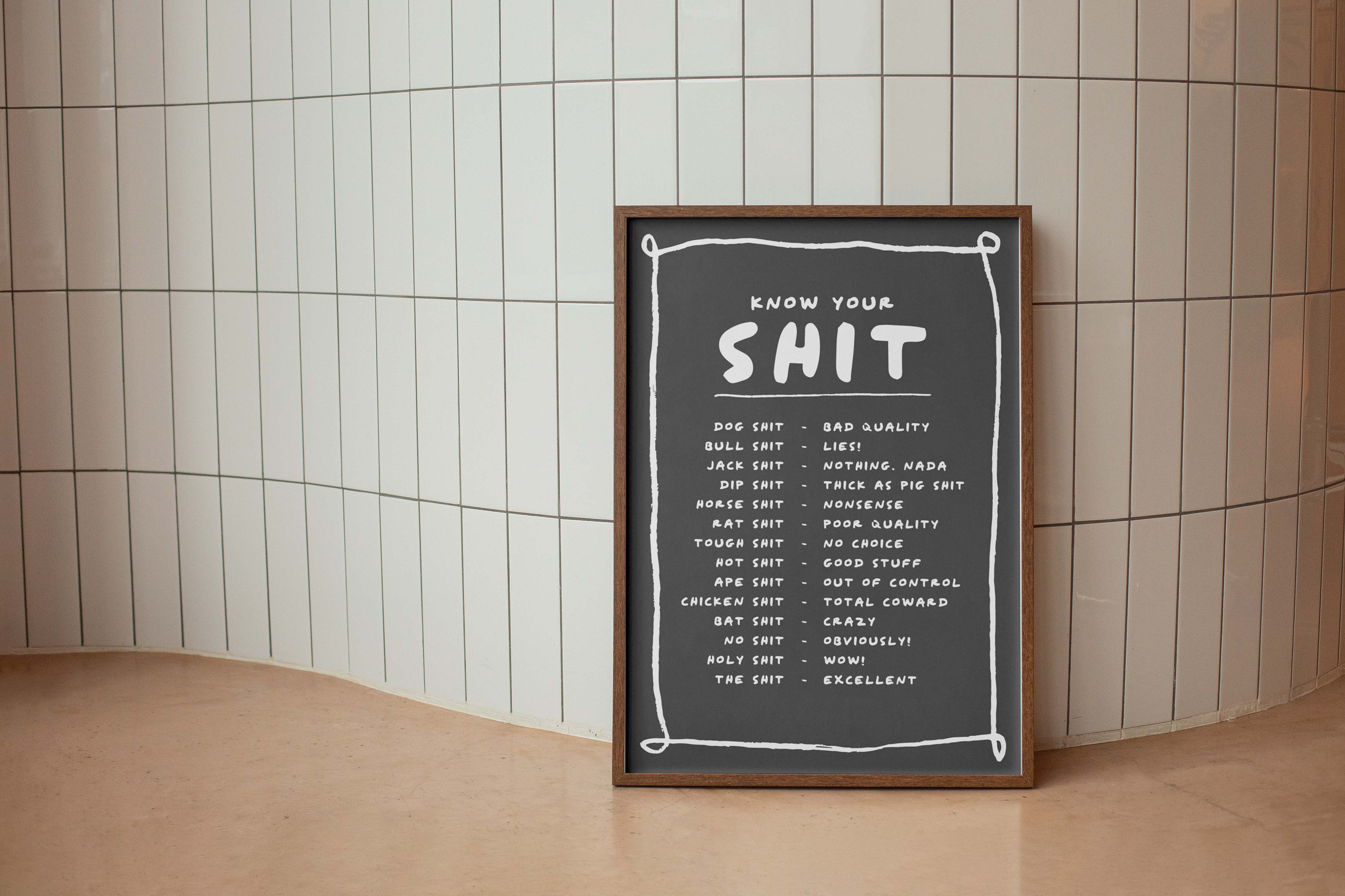 ✨Know Your Sh*t Print - Funny & Stylish Wall Art✨