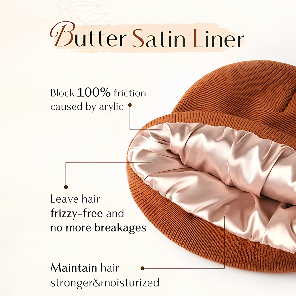 🔥Christmas Sale 49% OFF🎄Satin Lined Knit Beanie Hat