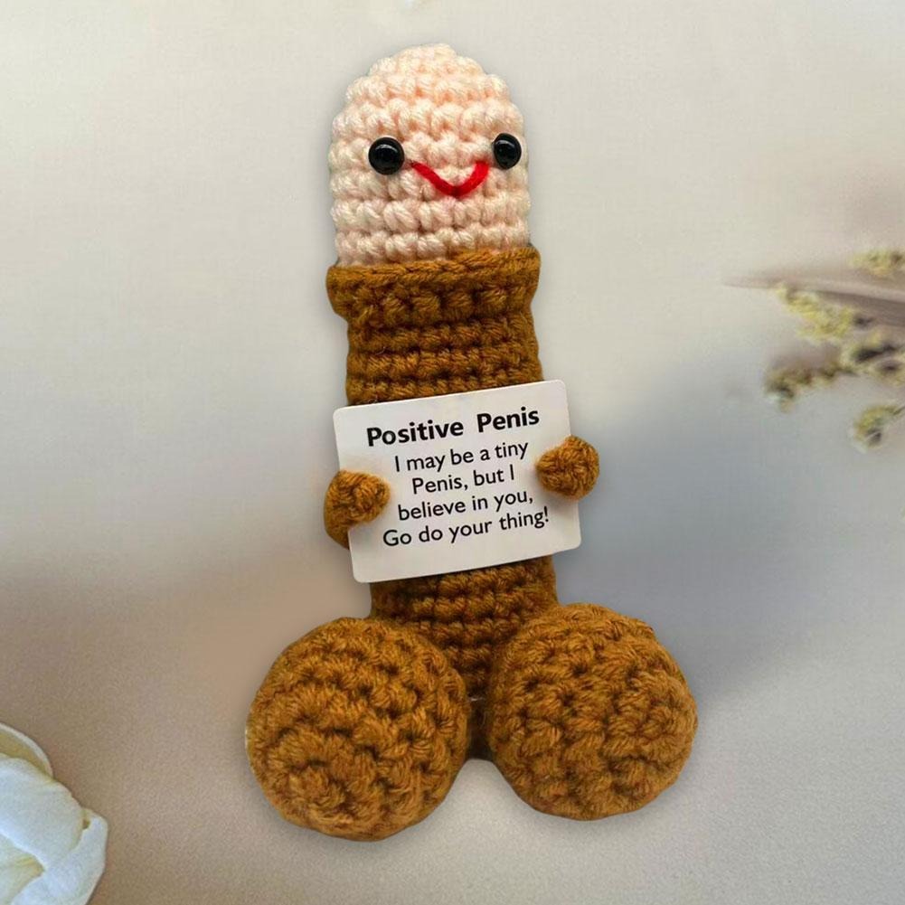 Funny Positive Penis Emotional Support Quotes Dumpster Fire Crochet Hanging Ornament