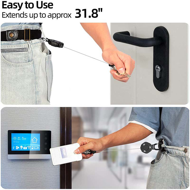 Heavy Duty Retractable Keychain with Tactical ID Badge Holder