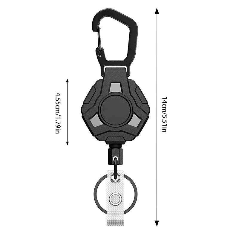 Heavy Duty Retractable Keychain with Tactical ID Badge Holder