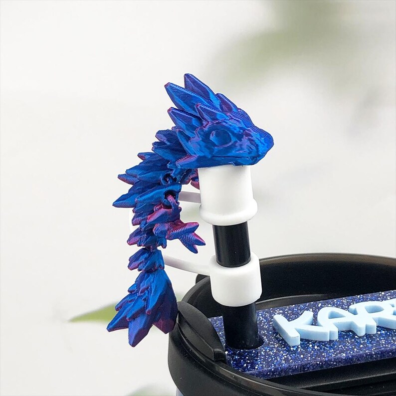 3D Printed Dragon Stanley Straw Topper
