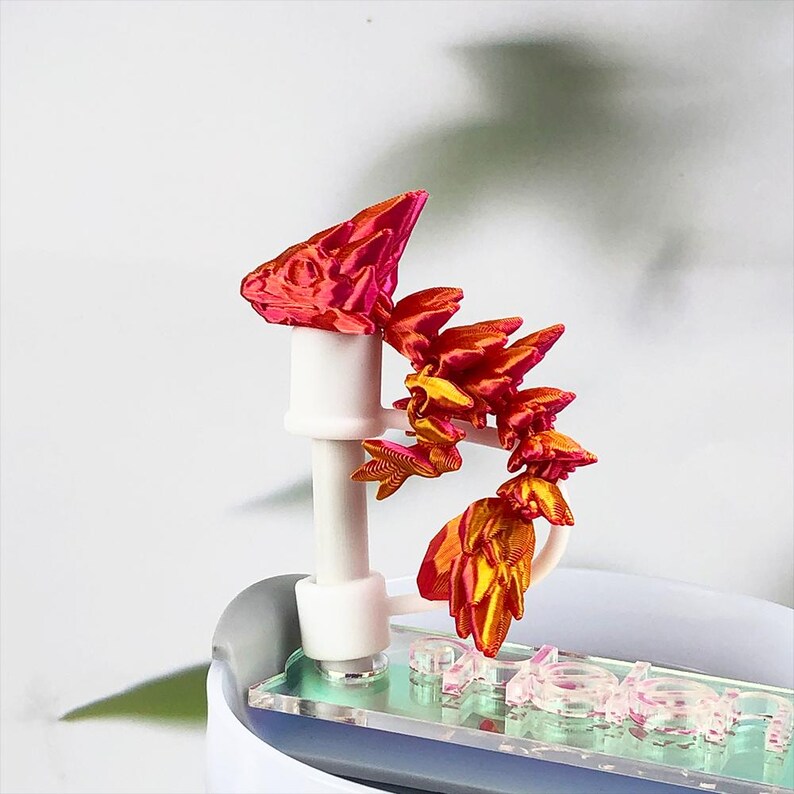 3D Printed Dragon Stanley Straw Topper