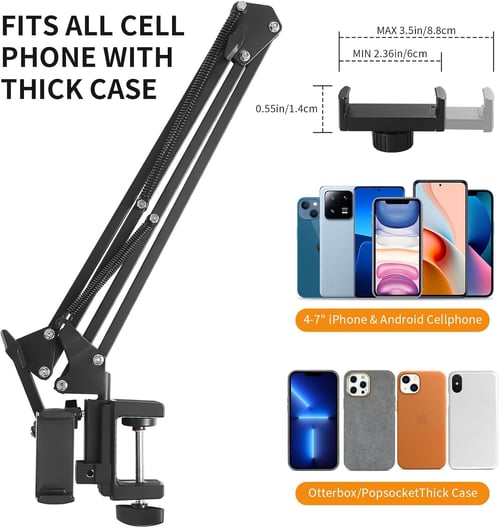 Heavy-duty Aluminum-magnesium Alloy Bed Phone/Tablet Holder