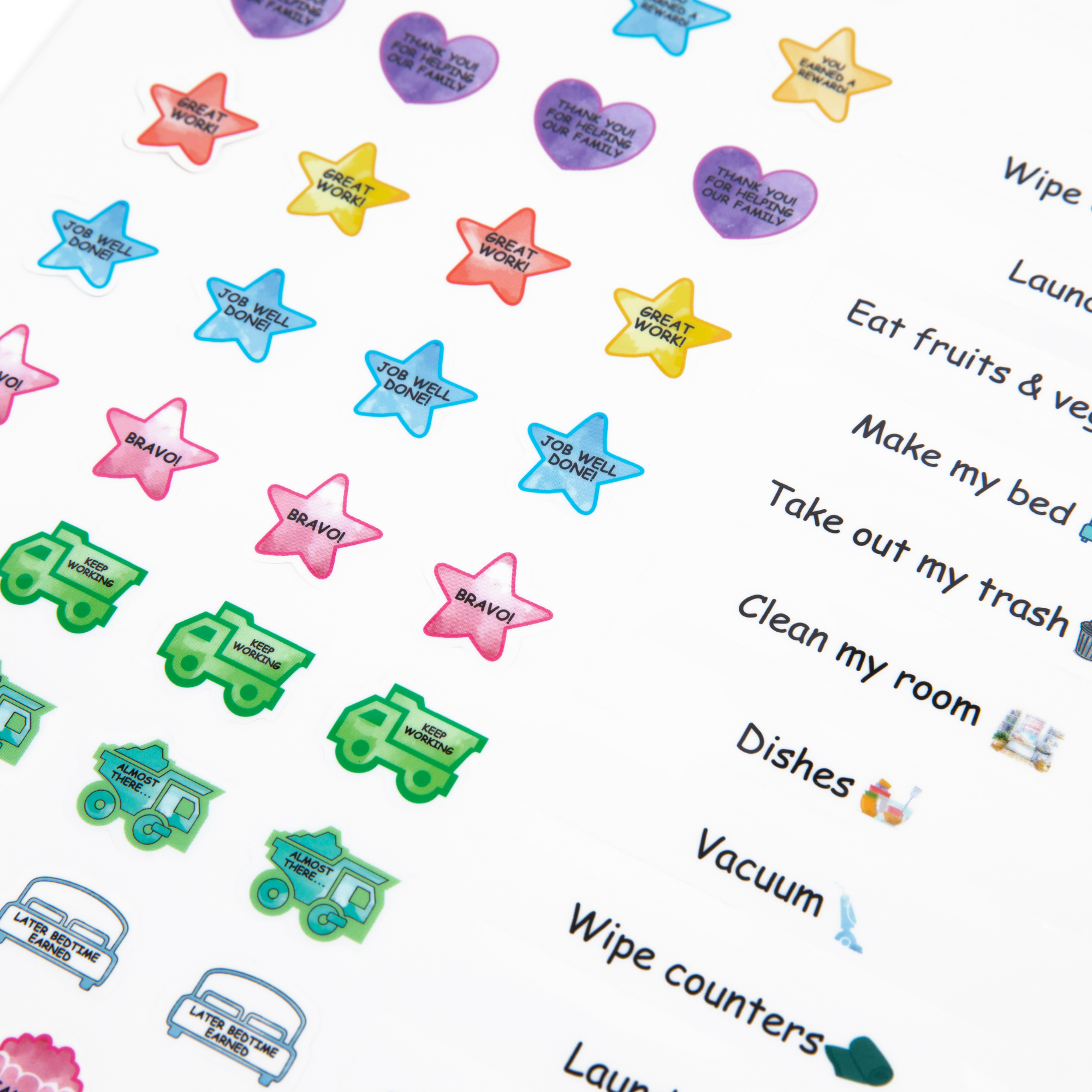 Flexible Stick Weekly Chore Chart and Emotion Tracker for Kids - For Any Flat Surface