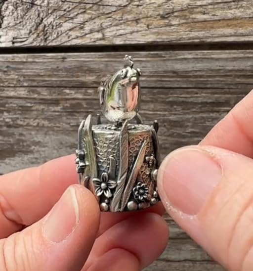 ✨2025 New Arrival🐔 Handcrafted Silver Clay Automata – The Funny Silver Chicken Toy 🐔