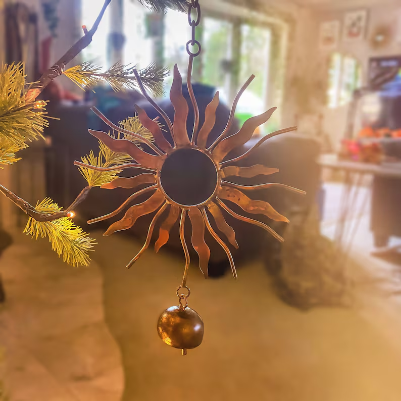 Sun with Bell Hanging Ornament