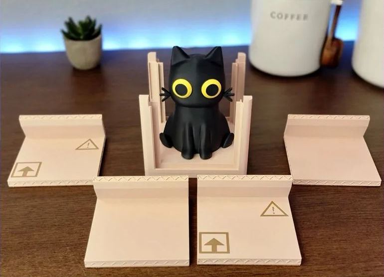 Cute Cat Box Coaster Set