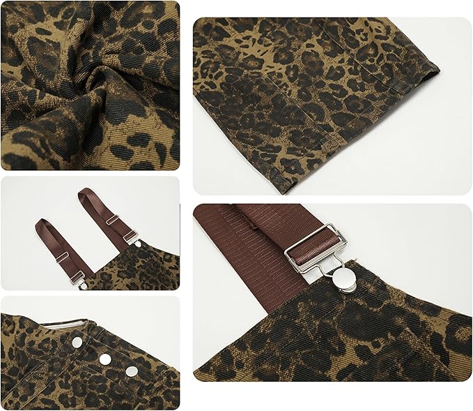 Women's Leopard Denim Jumpsuit