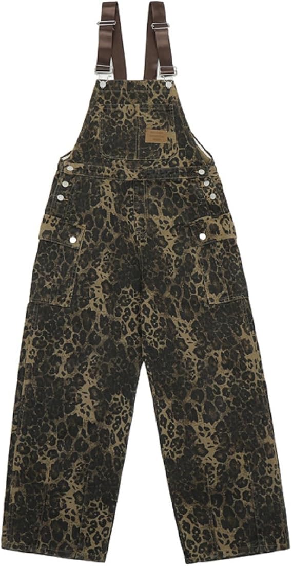 Women's Leopard Denim Jumpsuit