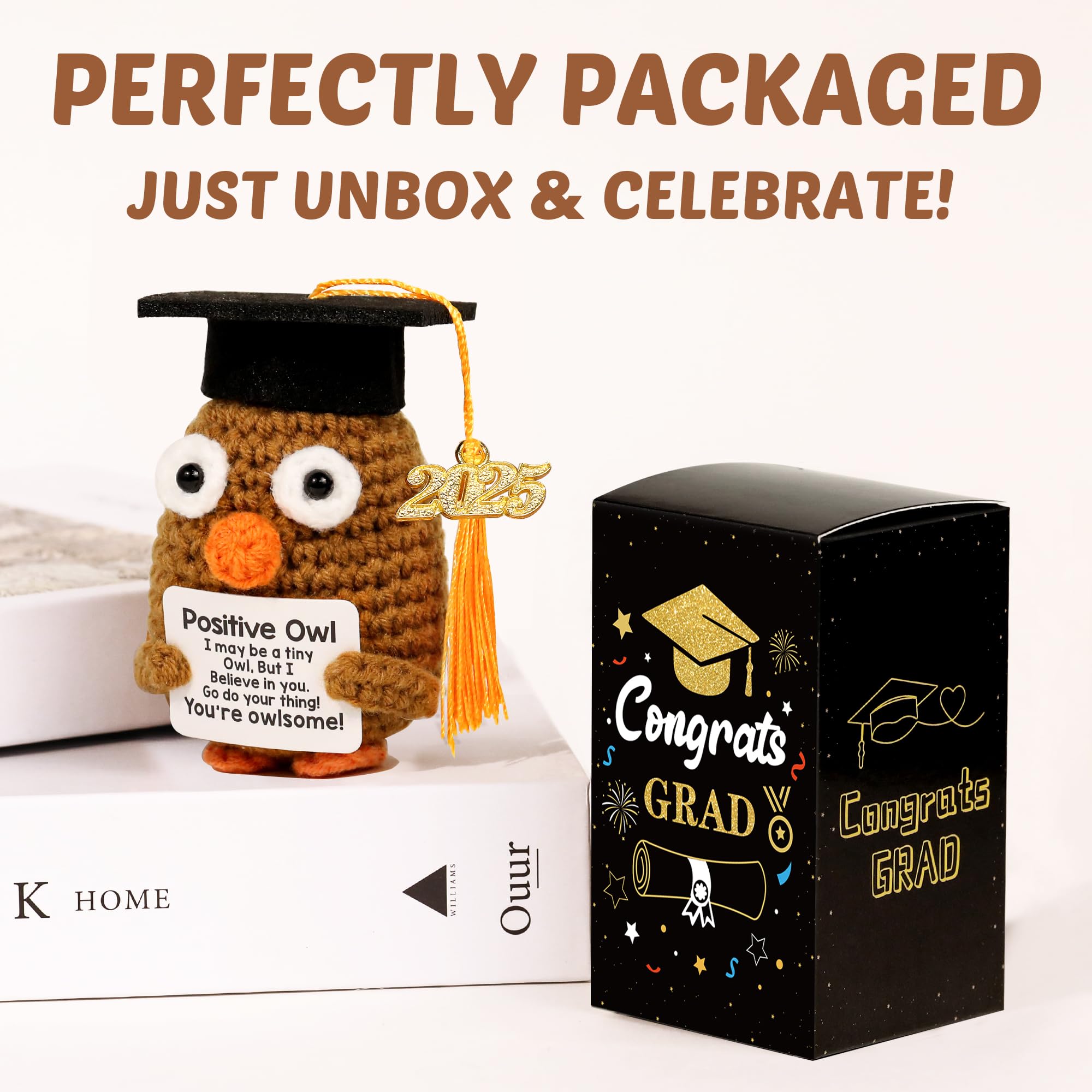 2025 Graduation Gifts, Positive Owl with Cap