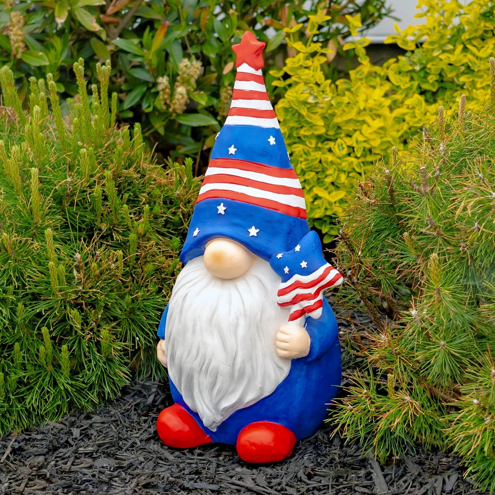 Flag gnome garden ornament