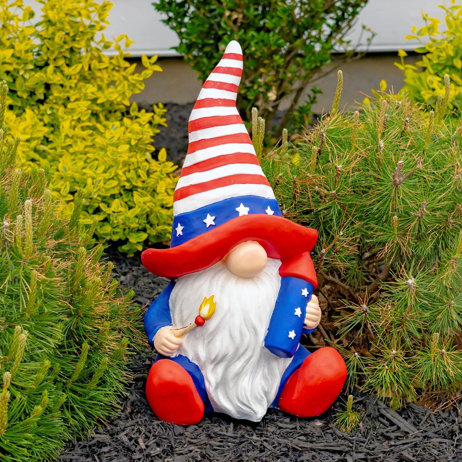 Flag gnome garden ornament