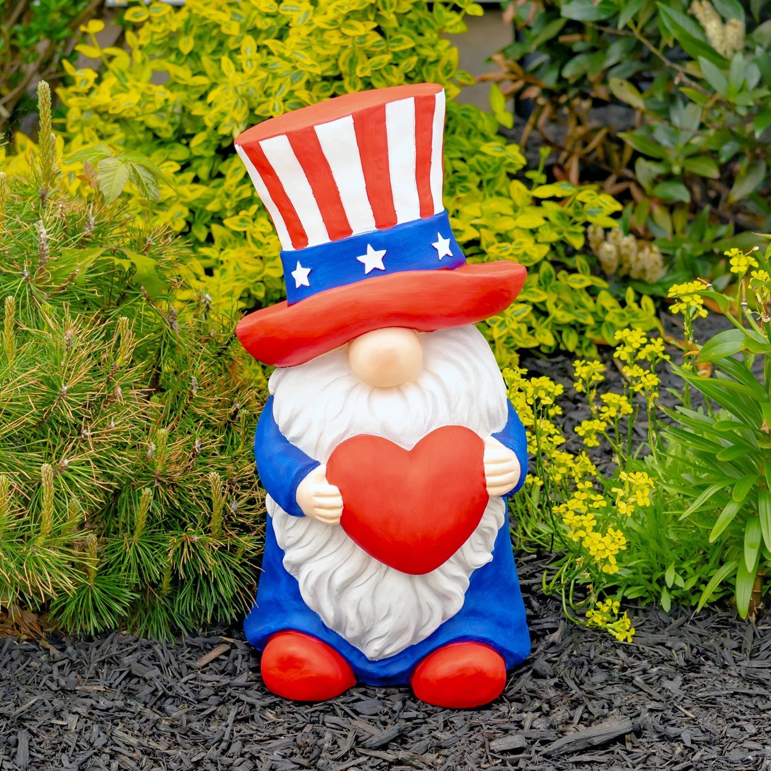 Flag gnome garden ornament