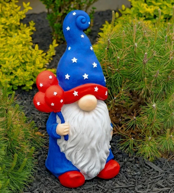 Flag gnome garden ornament