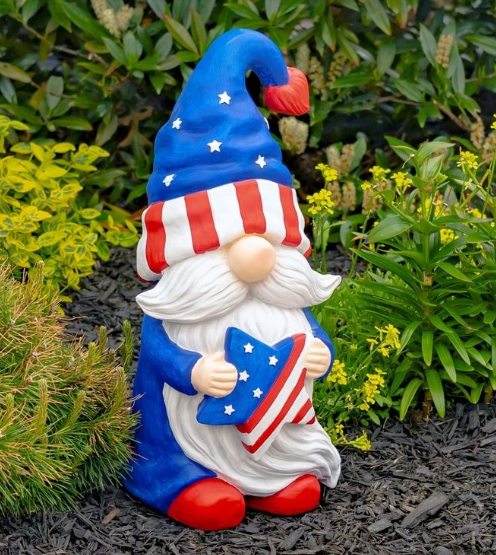 Flag gnome garden ornament