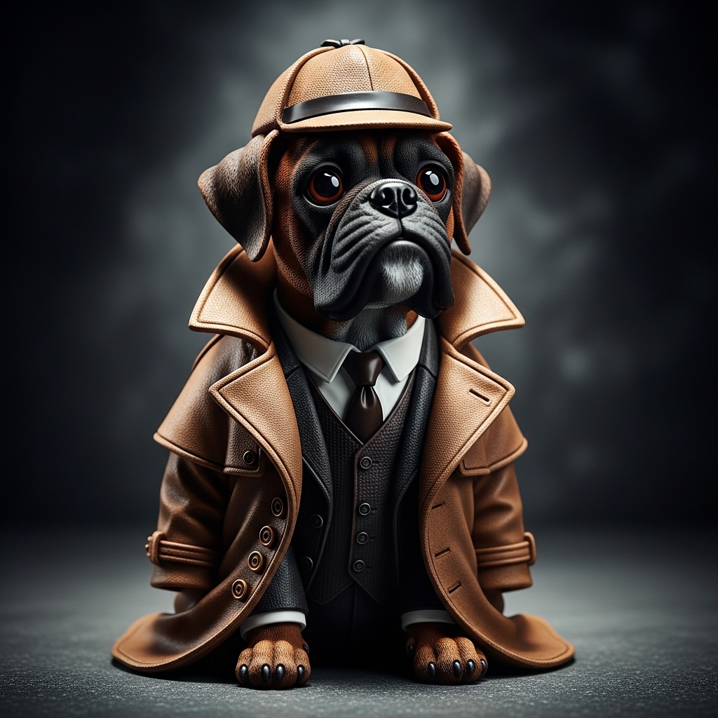 Detective Dog Figurine