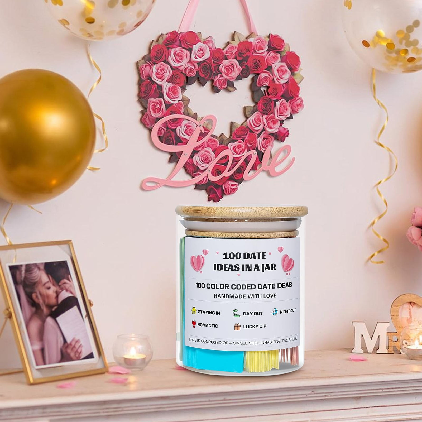 🎁100 Color-Coded Date Ideas in a Jar💕