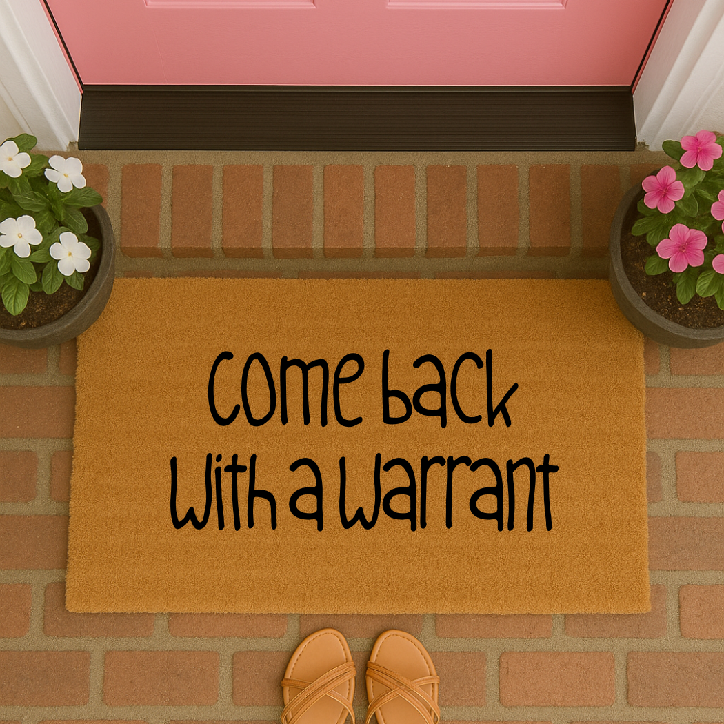 Come Back With A Warrant Doormat