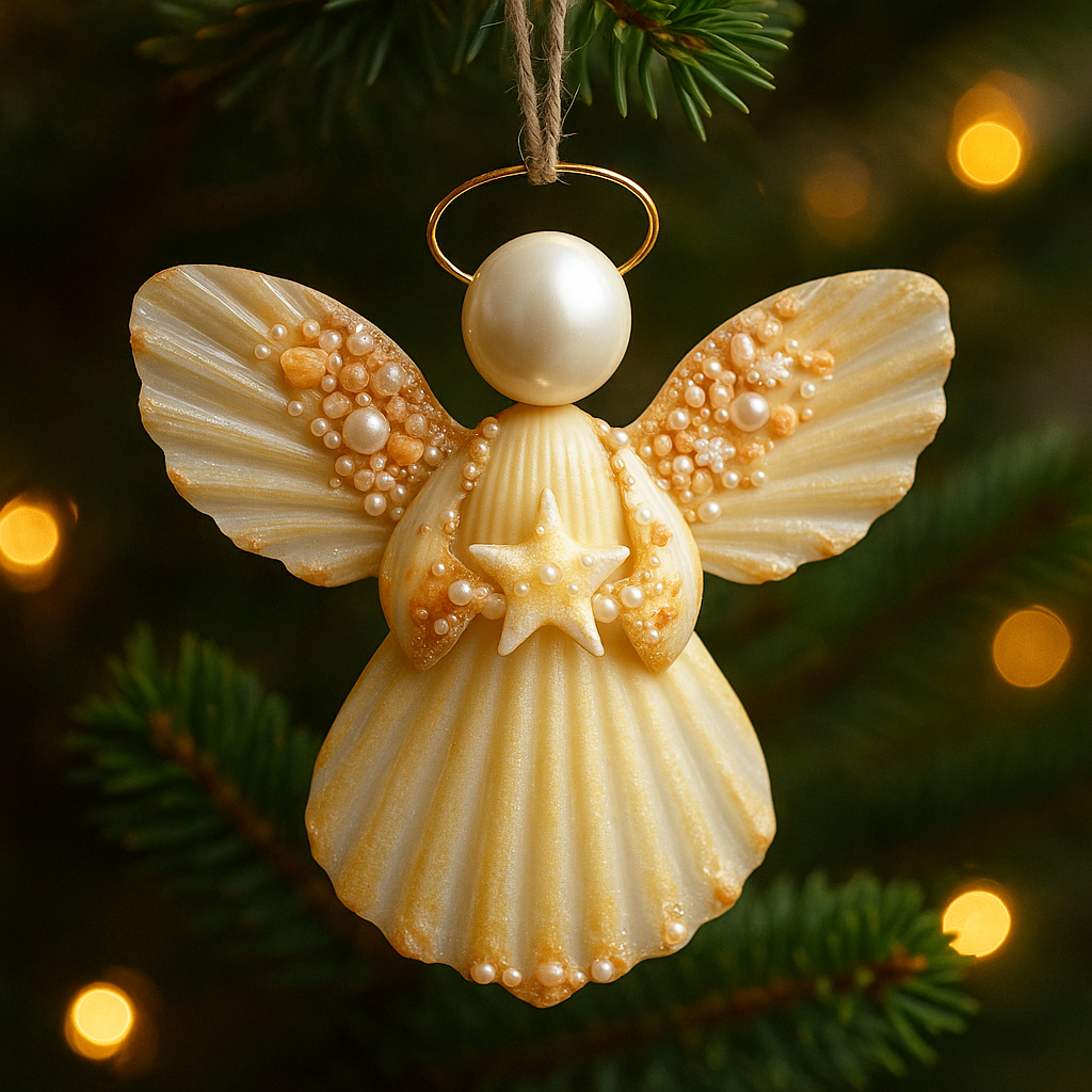 Handcrafted Seashell Angel Ornaments