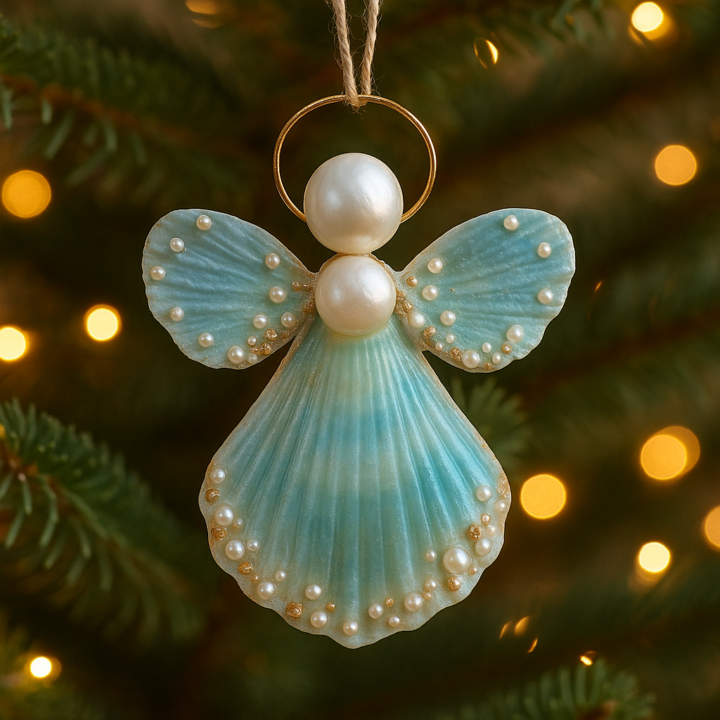 Handcrafted Seashell Angel Ornaments