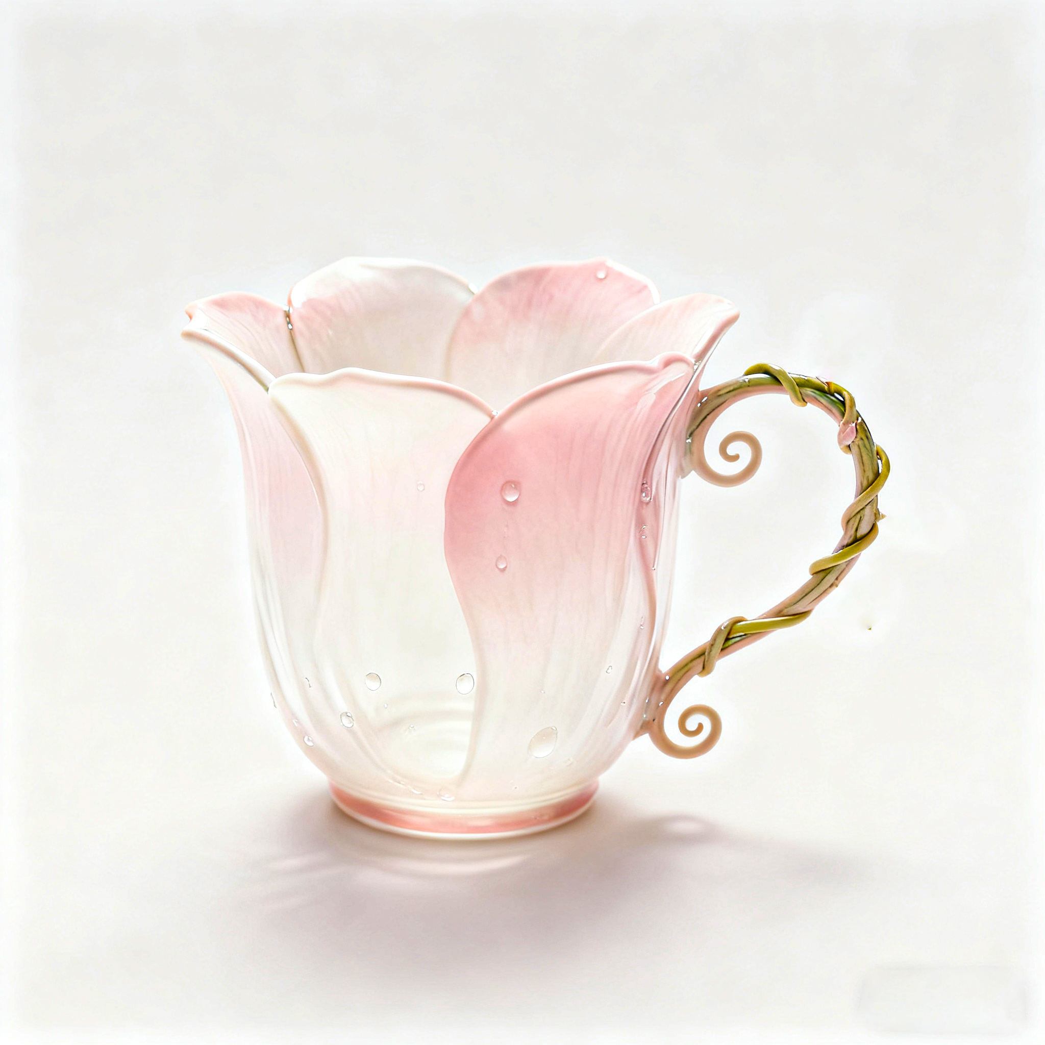 Handcrafted Petal Cup with Vine Handle