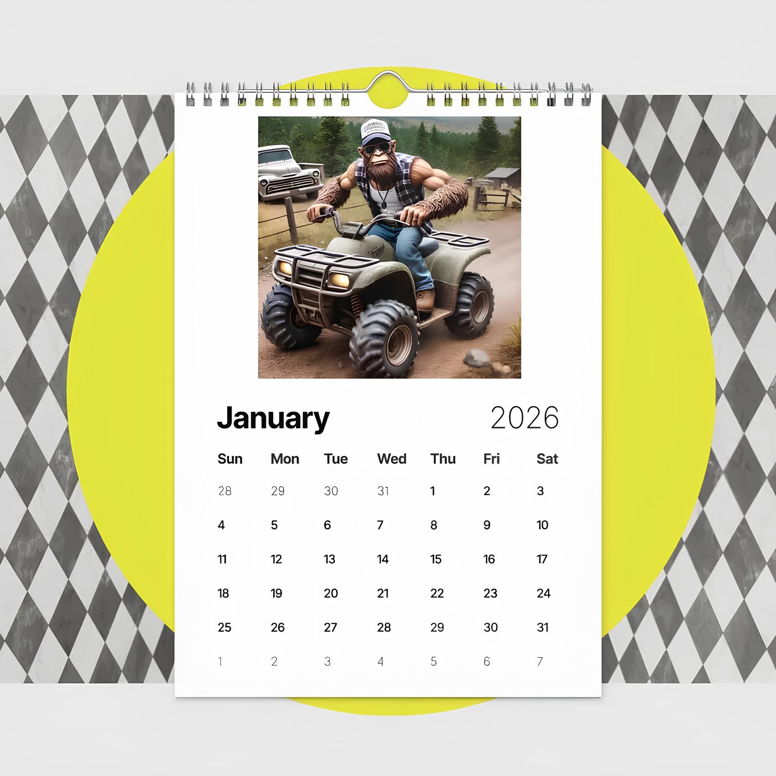 🐵Hillbilly Bigfoot Life 2026 Calendar