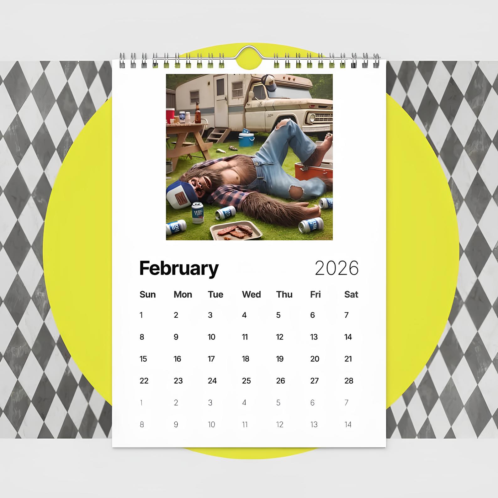 🐵Hillbilly Bigfoot Life 2026 Calendar
