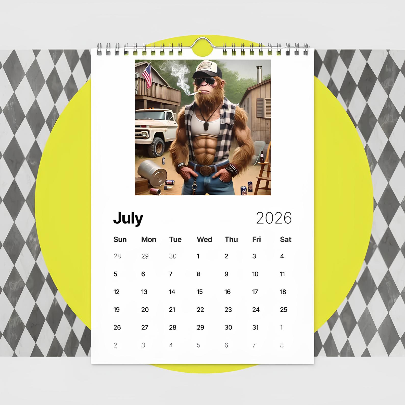 🐵Hillbilly Bigfoot Life 2026 Calendar