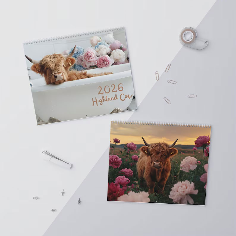 2026 Highland Cow Calendar