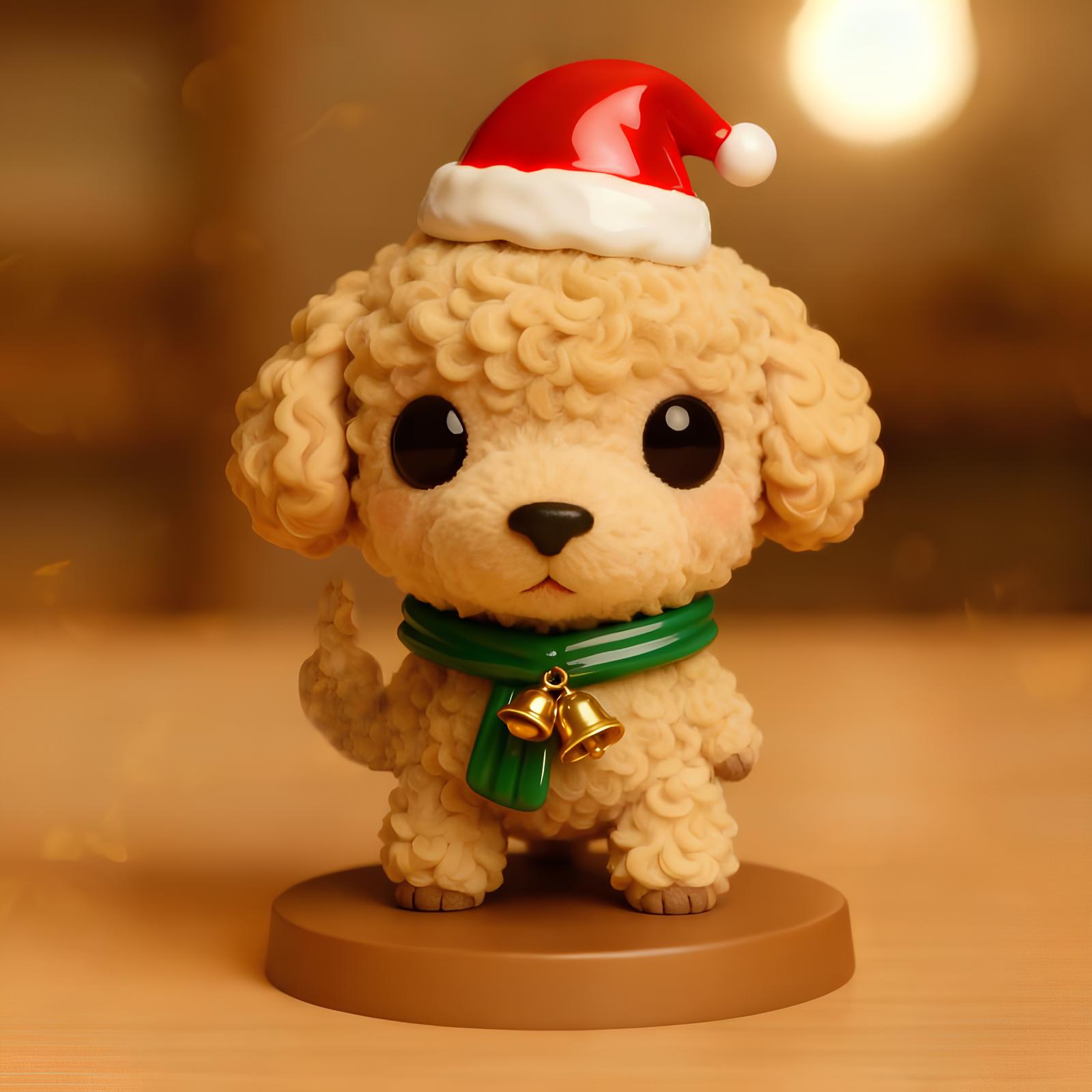 Christmas Middle Finger Dog Sculptures