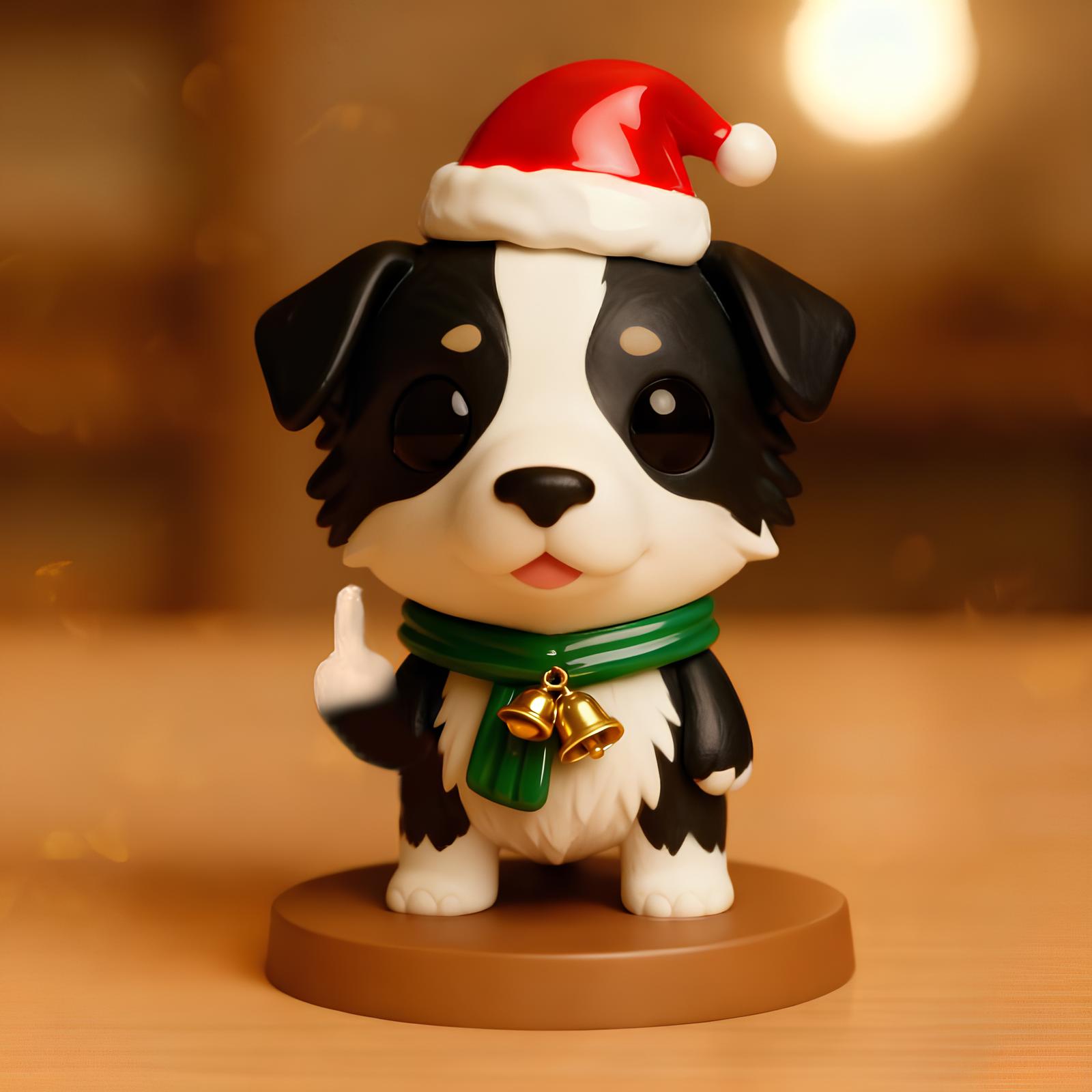 Christmas Middle Finger Dog Sculptures