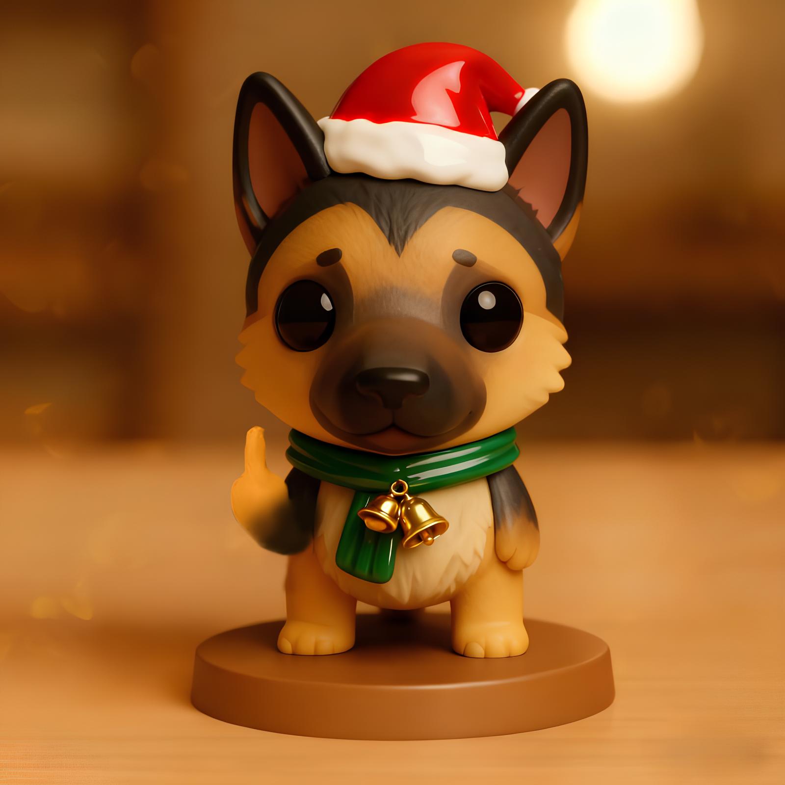 Christmas Middle Finger Dog Sculptures