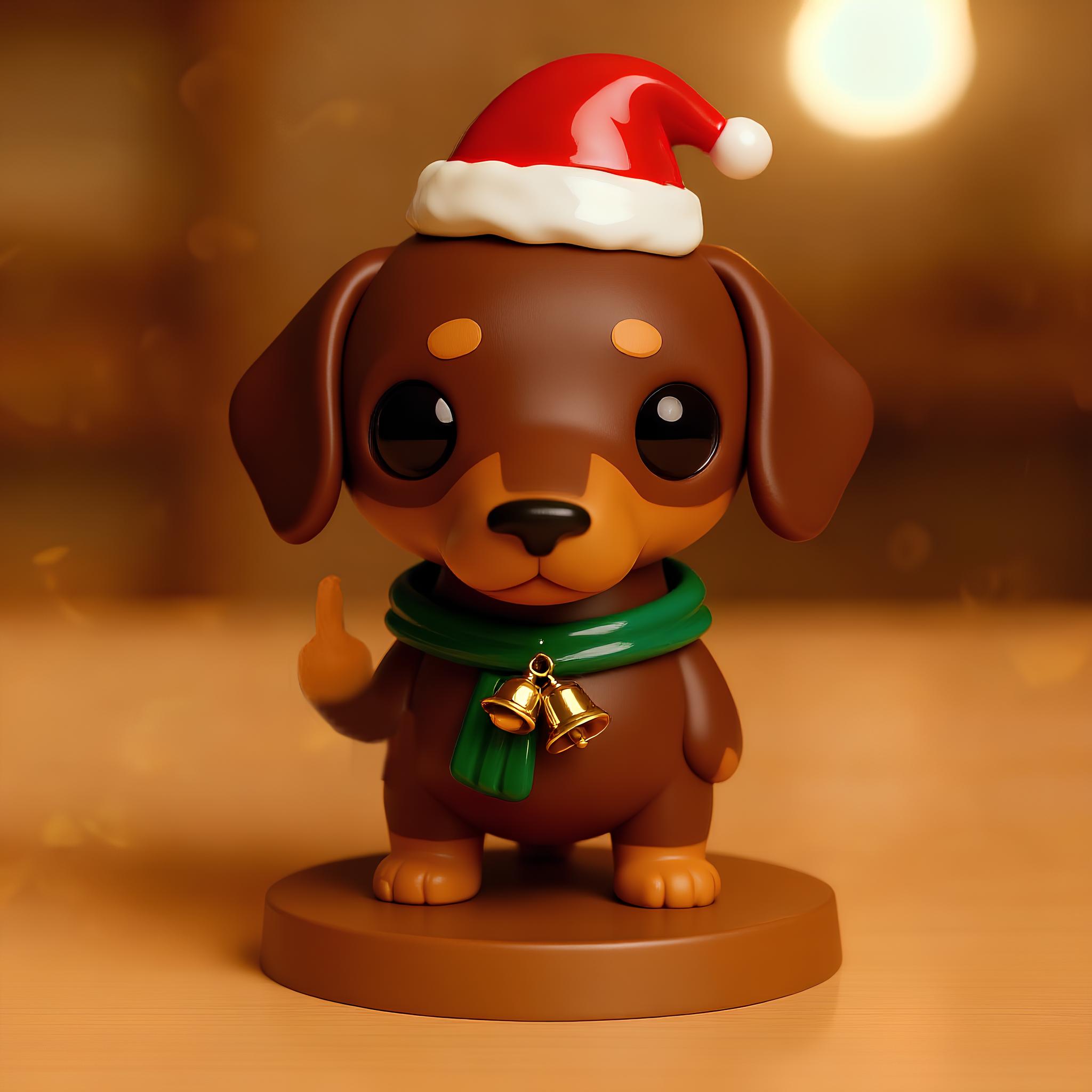 Christmas Middle Finger Dog Sculptures