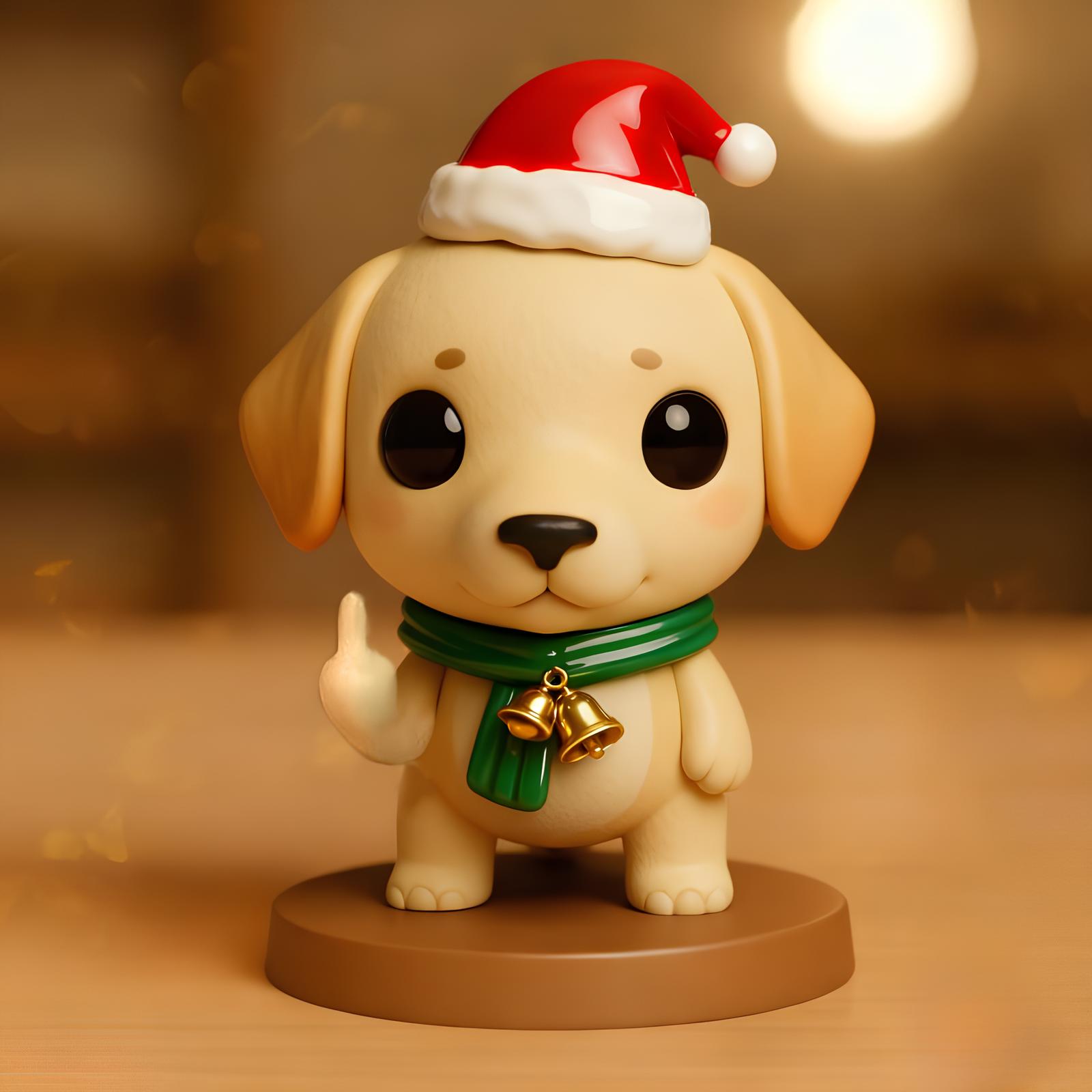 Christmas Middle Finger Dog Sculptures